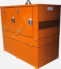 Stroomaggregaat generatorset Lister Petter LPW4 Stamford BCI164 in geluiddempende omkasting geluidskast geluidsarm
